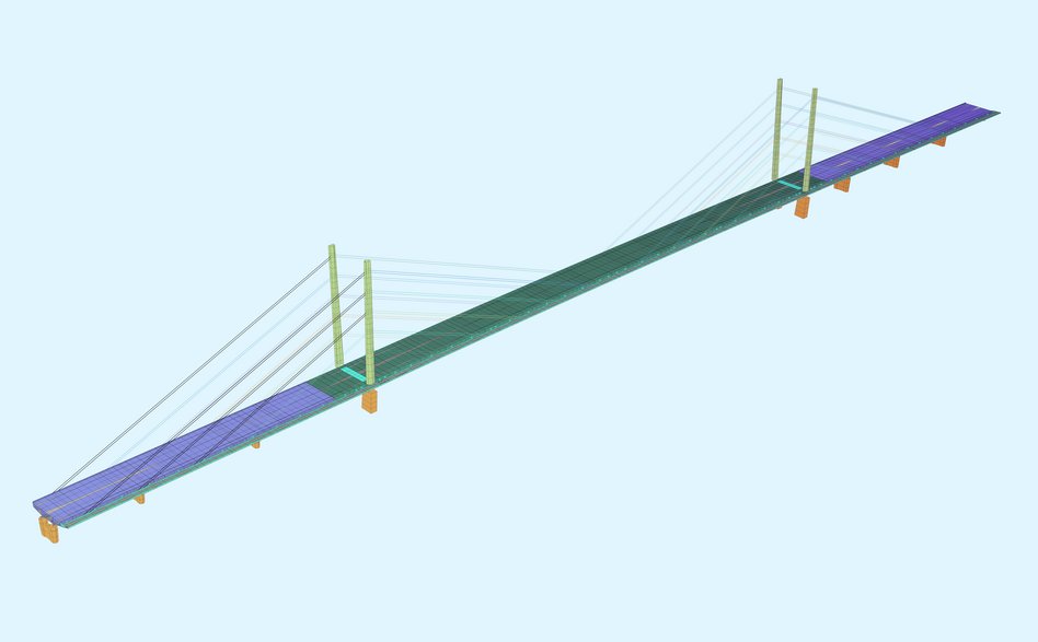 Rheinbruecke Duisburg SOFiSTiK Modell 1