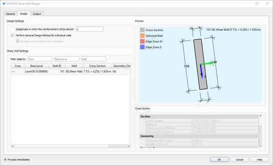 Screenshot Shear Wall Design